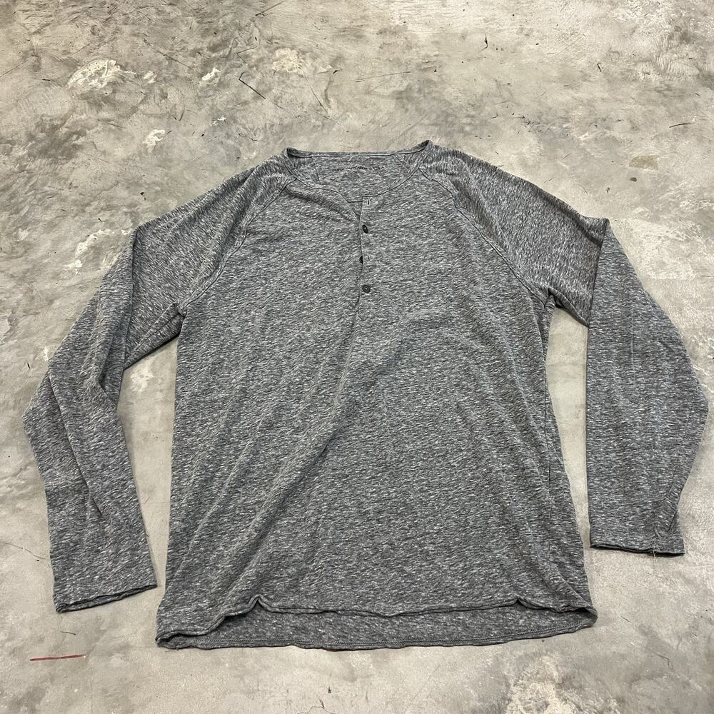John Varvatos USA Men’s Lightweight Henley Shirt Size Large Gray